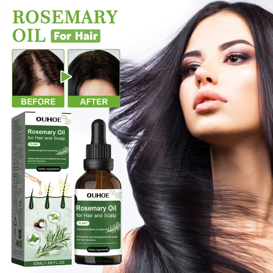 Rosemary Oil for Hair 50ml Scalp Treatment with Coconut Peppermint Oil Nourishing Hair Serum for Shine Strength All Hair Types
