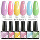 Mtssii 6PCS/Set Sparkly Nude Pink Gel Nail Polish Glitter Semi Permanent Nail Art LED UV Soak Off Gel Varnish Nail Supplies