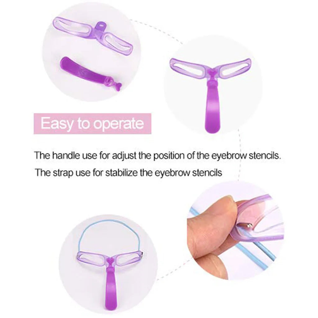 8 in1 Eyebrow Shaping Template Reusable Eyebrows Shaper Stencils Kit Grooming Card Definition Brow Makeup Tools Accessories