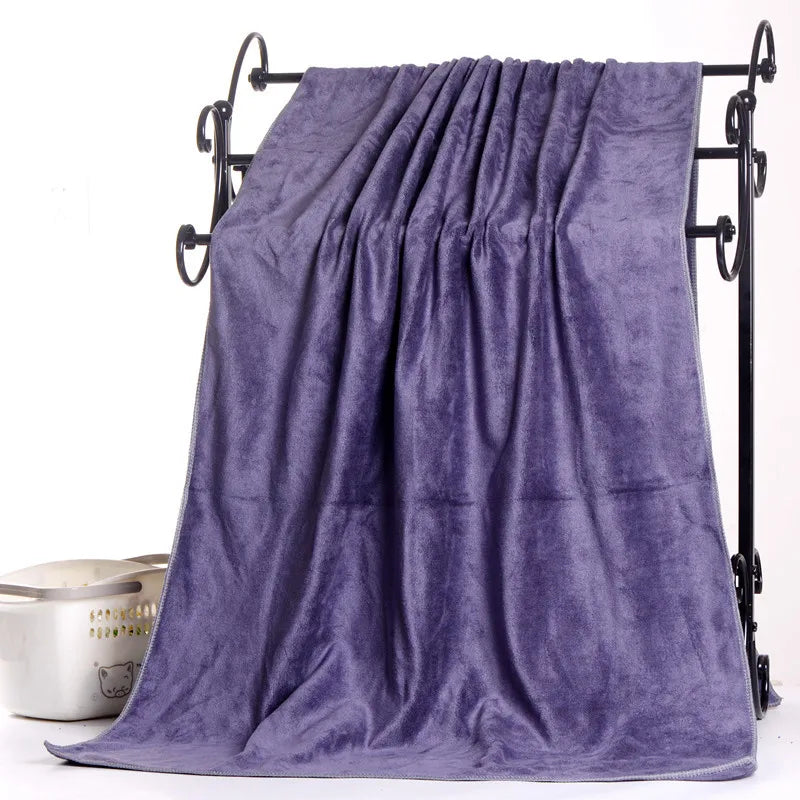 Large thick microfiber bath towel absorbent and quick-drying swimming fitness sports beauty salon towel Beach towel
