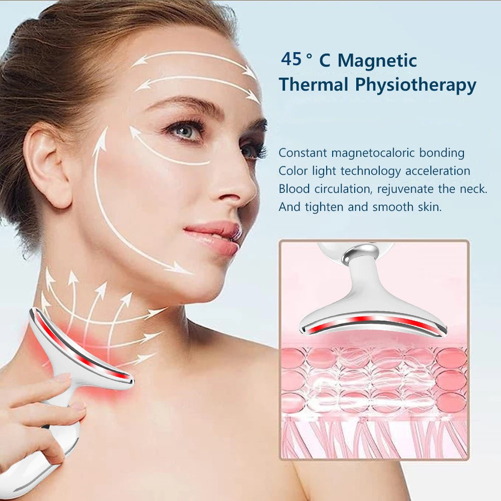 Facial Massager EMS Facial Microcurrent Neck Face Lifting Massager Red Light Therapy Anti-aging Massager Skin Tightening Device