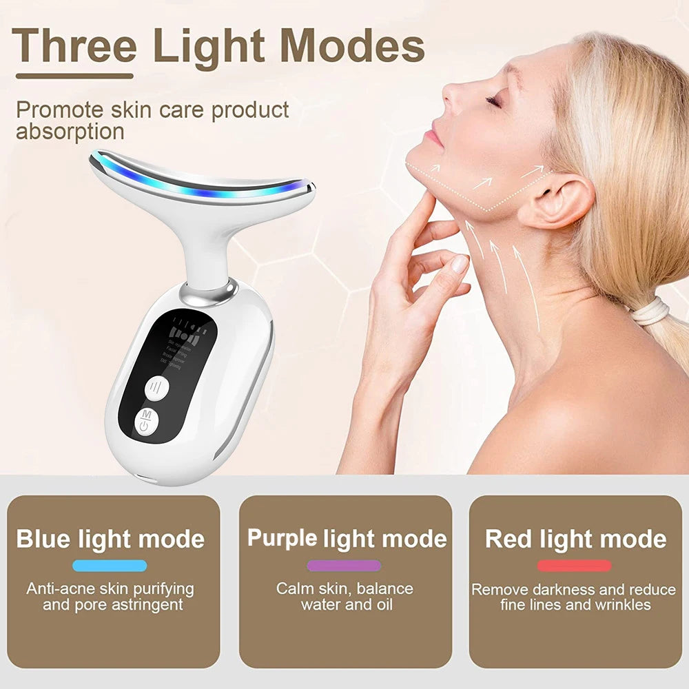 Facial Massager EMS Facial Microcurrent Neck Face Lifting Massager Red Light Therapy Anti-aging Massager Skin Tightening Device