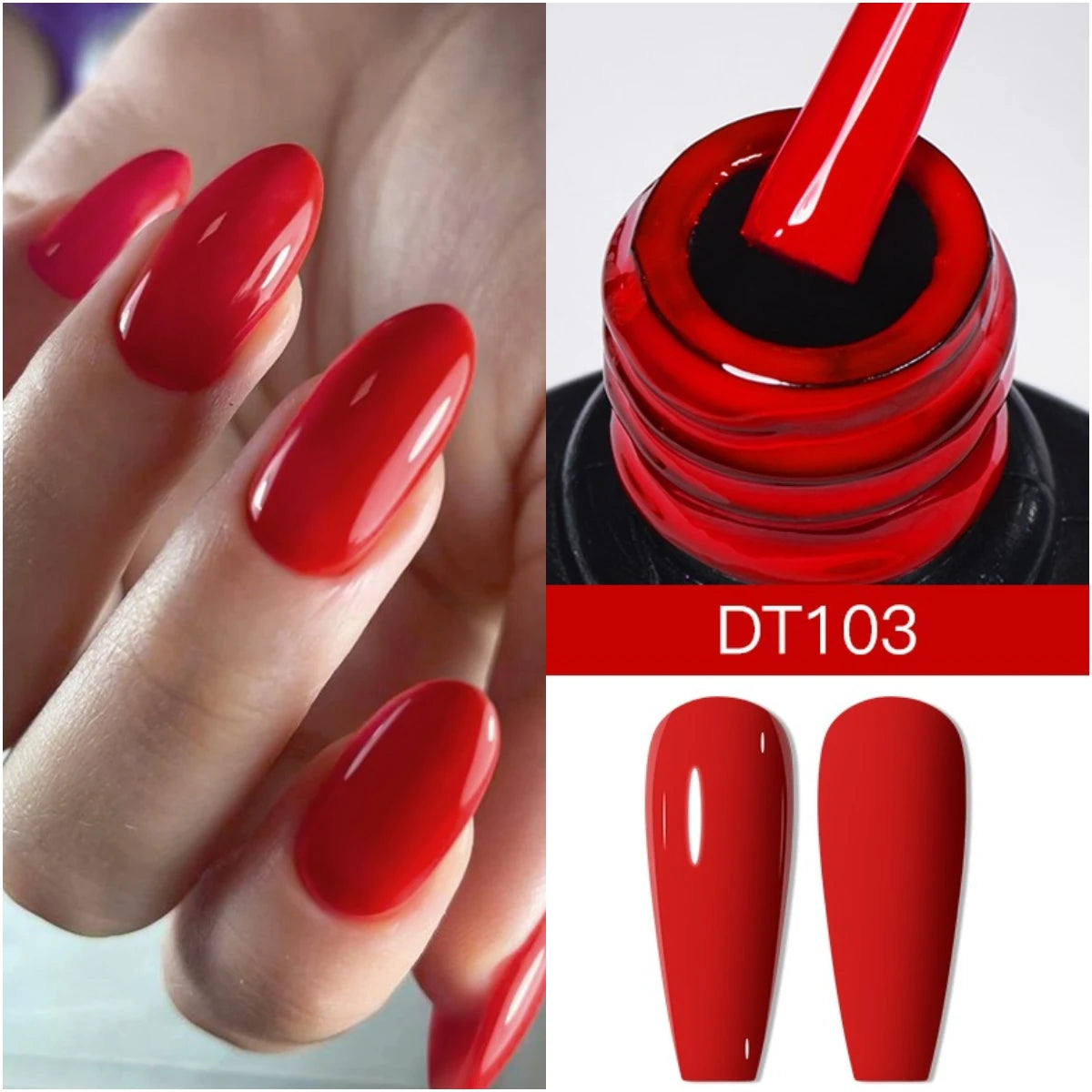 MEET ACROSS 7ml Black White Red Gel Nail Polish Glitter Semi Permanent Nail Supplies Gel Vernis for All-Season Nails Design
