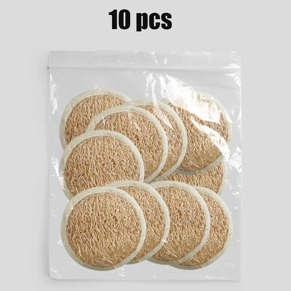 3/6/10 PCS（ Natural loofah puff ）Face Wash Puff Face Wash Puff loofah Face Puff Cosmetic Puff Face Cleansing Natural loofah