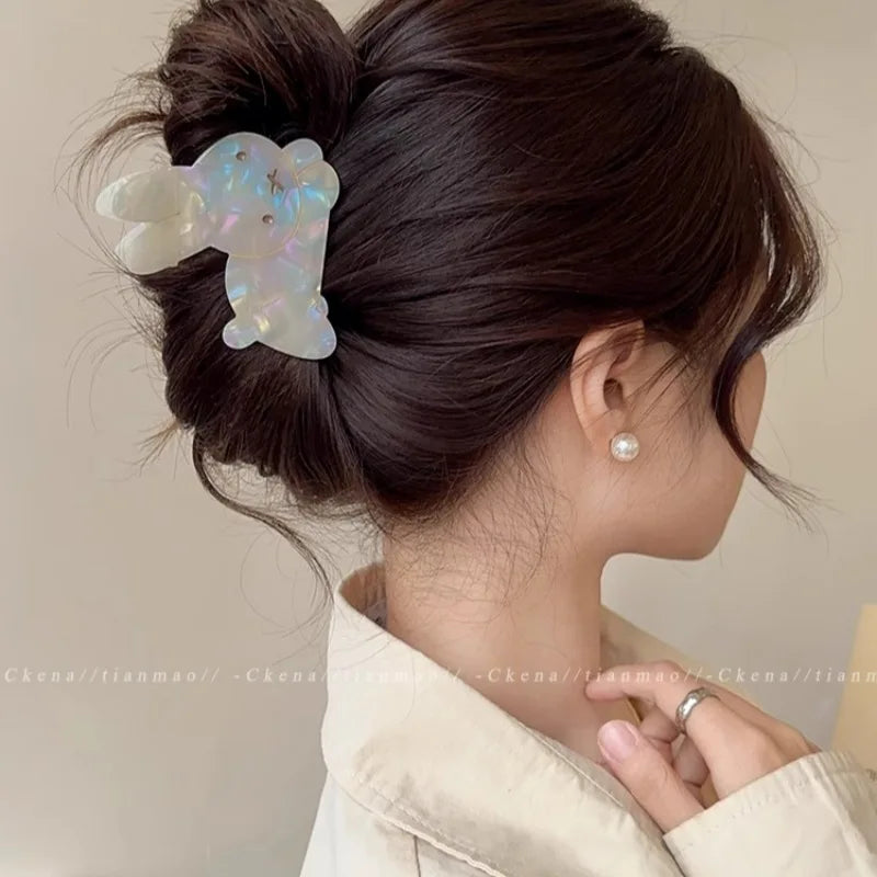 Refreshing World Rabbit Hair Claw Cute Bunny Dog Ins Style Acetate Strong Hair Claw Clips Hair Accessories for Women Girls