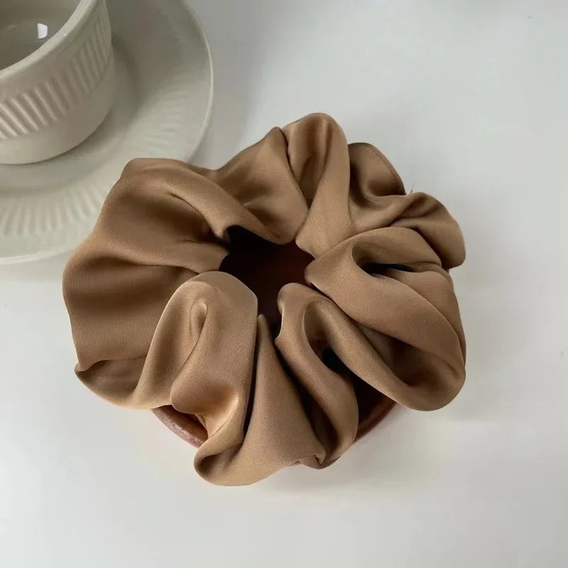 1pcs Women Silk Satin Scrunchies Korean Ladies Girls Elastics Hair Band Ponytail Hold Hair Accessories