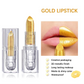 High-pigmented Gold Lipstick Shiny Metallic Matte Velvet Waterproof Long Lasting Sexy Gold Lip Gloss Women Lip Makeup Halloween