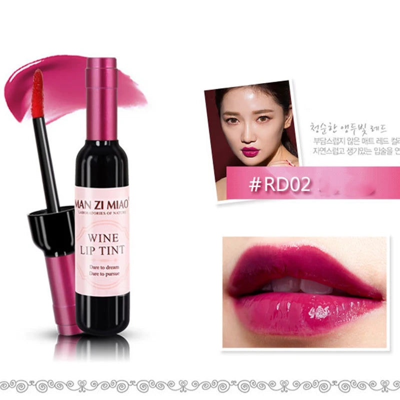 2023 Lipstick & Lip Gloss – Waterproof, Long-Lasting Lovely Tint, Wine Bottle Shape, Red Lip Makeup for Women, Cosmetic Gloss