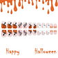 Cute Halloween Nails 24pcs Press On Nails Ghost Pumpkin BOO Letter Design Short Square Fake Nails with 1 Jelly Glue 1 Nail File