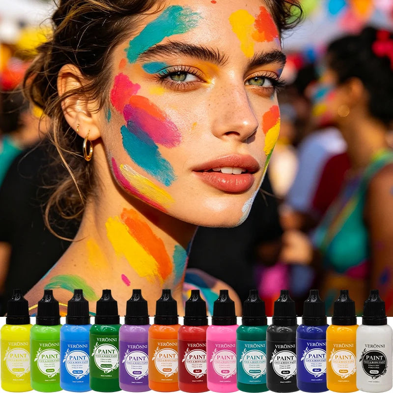 20ml Water Based Face Body Paint Single Bottle Safe Non-toxic For Halloween Party Cosplay Makeup Easy To Wash Off For Kids Adult