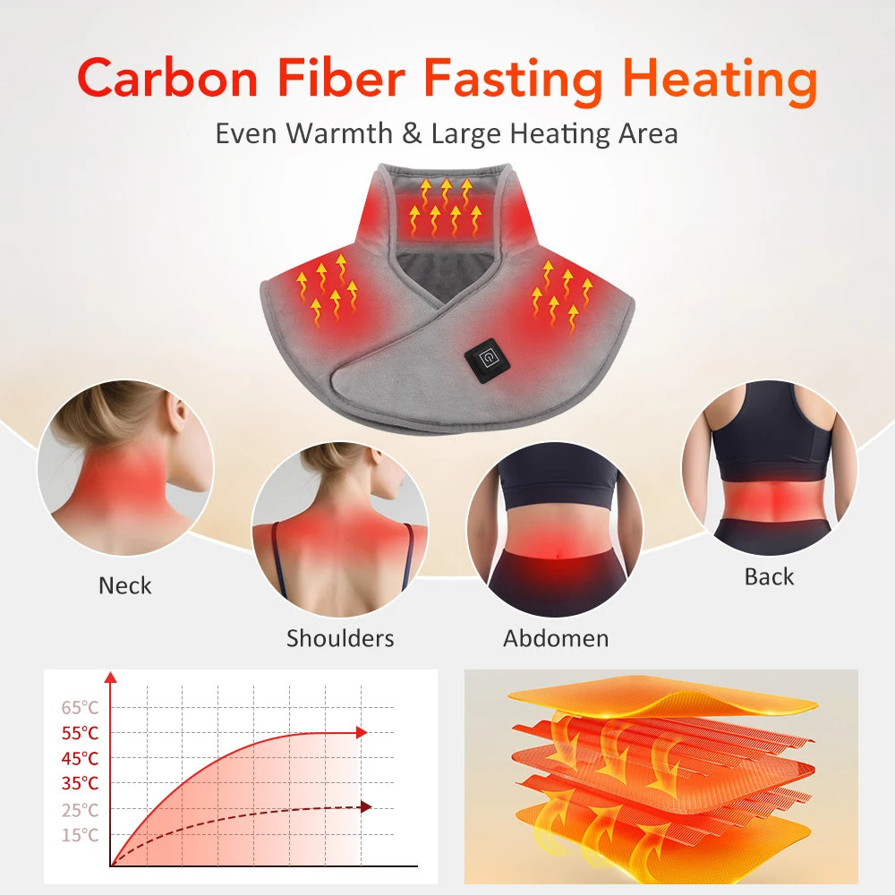 USB Powered Heating Pad for Shoulder Fatigu Relief Constant Temperature Hot Compress Neck and Shoulder Heated Shawl Warmer