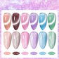 MEET ACROSS 7Pcs/Set Cat Magic Magnetic Gel Nail Polish Sparking Semi-Transparent Sea Blue Effect Soak Off UV Gel Varnish Kit