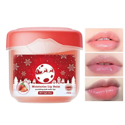 Strawberry Lip Balm Moisturizing Lip Butter Hydrating Repair Protecting Lip Care Lightly Scented Balm Christmas Lip Balm