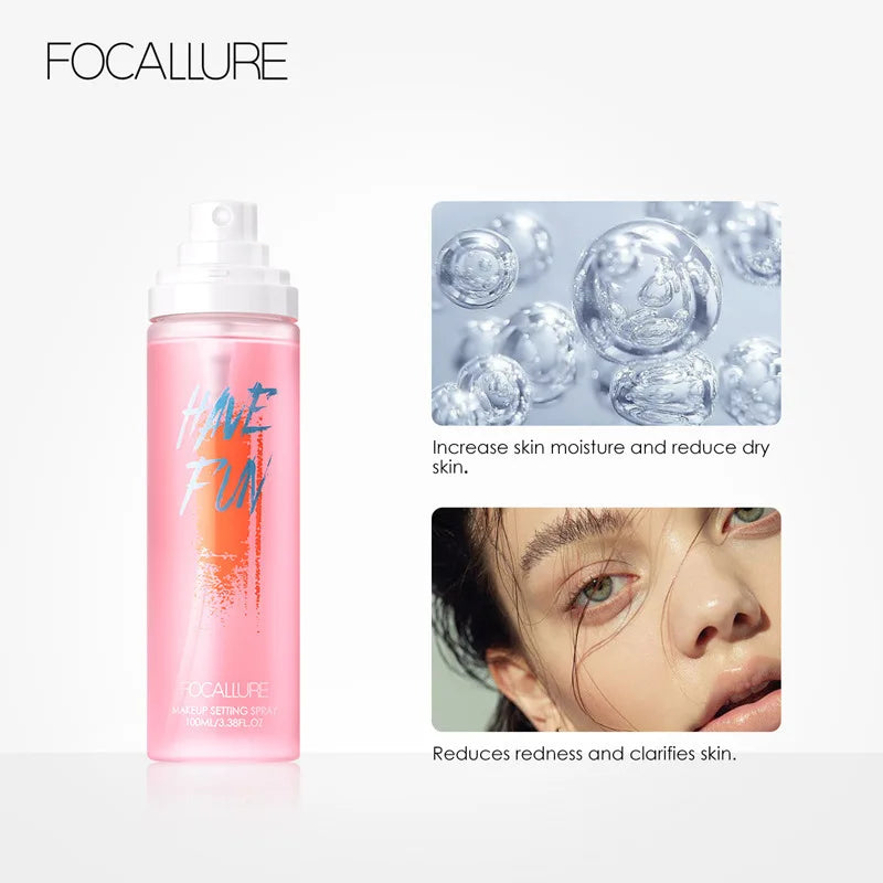 Wholesale FOCALLURE 100ml Makeup Setting Spray Oil Control Waterproof Hydrate Face Make up Finishing Spray Fixer Cosmetics