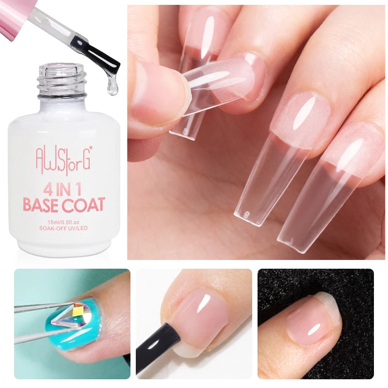AWStorG 15ML Super Top Coat  Function Gel No Wipe Matte Top Gel Transparent Soak Off  UV LED NailArt Manicure Gel Varnish Primer