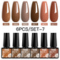 Mtssii 6PCS/Set Sparkly Nude Pink Gel Nail Polish Glitter Semi Permanent Nail Art LED UV Soak Off Gel Varnish Nail Supplies