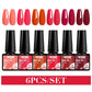 Mtssii 6PCS/Set Sparkly Nude Pink Gel Nail Polish Glitter Semi Permanent Nail Art LED UV Soak Off Gel Varnish Nail Supplies