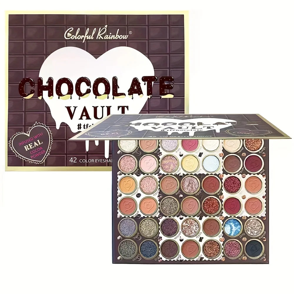 42 Colors Rainbow Eyeshadow Palette - Makeup Matte Metallic Shimmer Glitter Eye Shadow Palettes - Ultra Pigmented Powder Bright