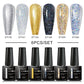 MEET ACROSS 6PCS/SET Macaron Series Gel Nail Polish Set Glitter Semi Permanent UV Nail Kit Base Matte Top Coat Nail Art Manicure
