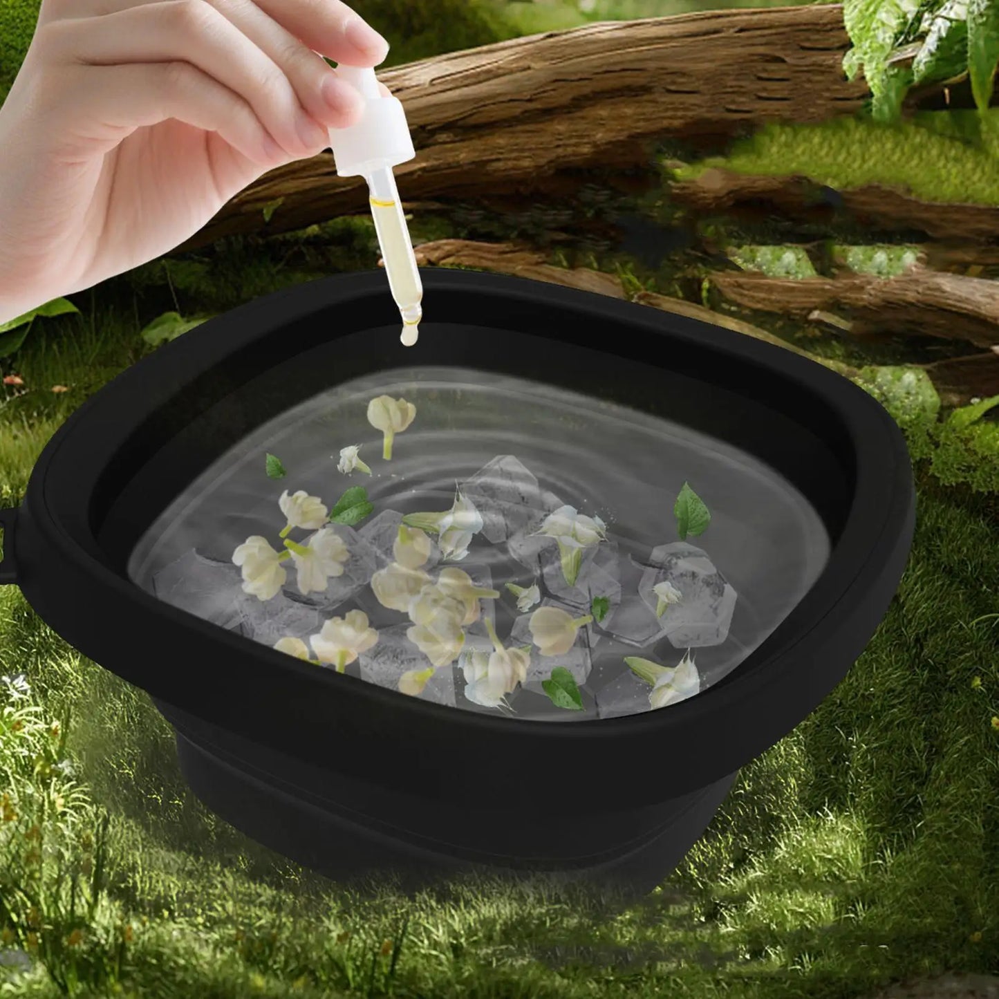 Foldable Face Ice Bath Bowl for Women Girls Facials Skin Cares Tool Silicone Cold Therapy Washbasin Portable Face Dipping Bowl