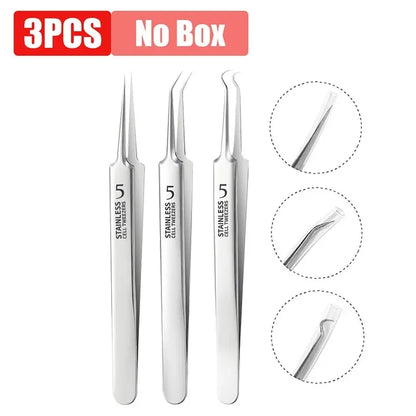 Ultra-fine Cell Pimples Blackhead Clip Tweezers Beauty Salon Remover Acne Needle Blackhead Deep Cleaner Clip Face Skin Care Tool