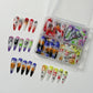 96Pcs Luminous Halloween Press On Nails Stiletto Ghost Skull Spider False Nail Acrylic Nail Art Cosplay Costume Party Night Club