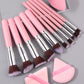 High Grade Pink makeup brush quality synthetic foundation brush Makeup sponge Makeup puff professional makeup tool set