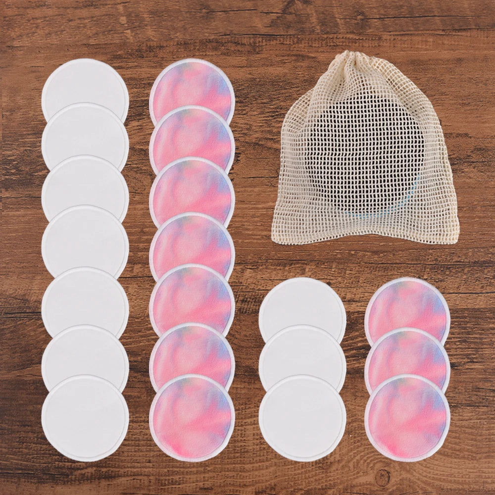 20Piece/Pack Makeup Remover Pads Washable Rounds Cleaning Cotton Reusable Facial Make Up Removal Pads Tool Matching Mesh Bag