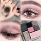 9 Color Black Eyeshadow Palette, Long-lasting Color Eye Makeup Velvet Tinted Blendable Matte Shimmer Eyeshadow