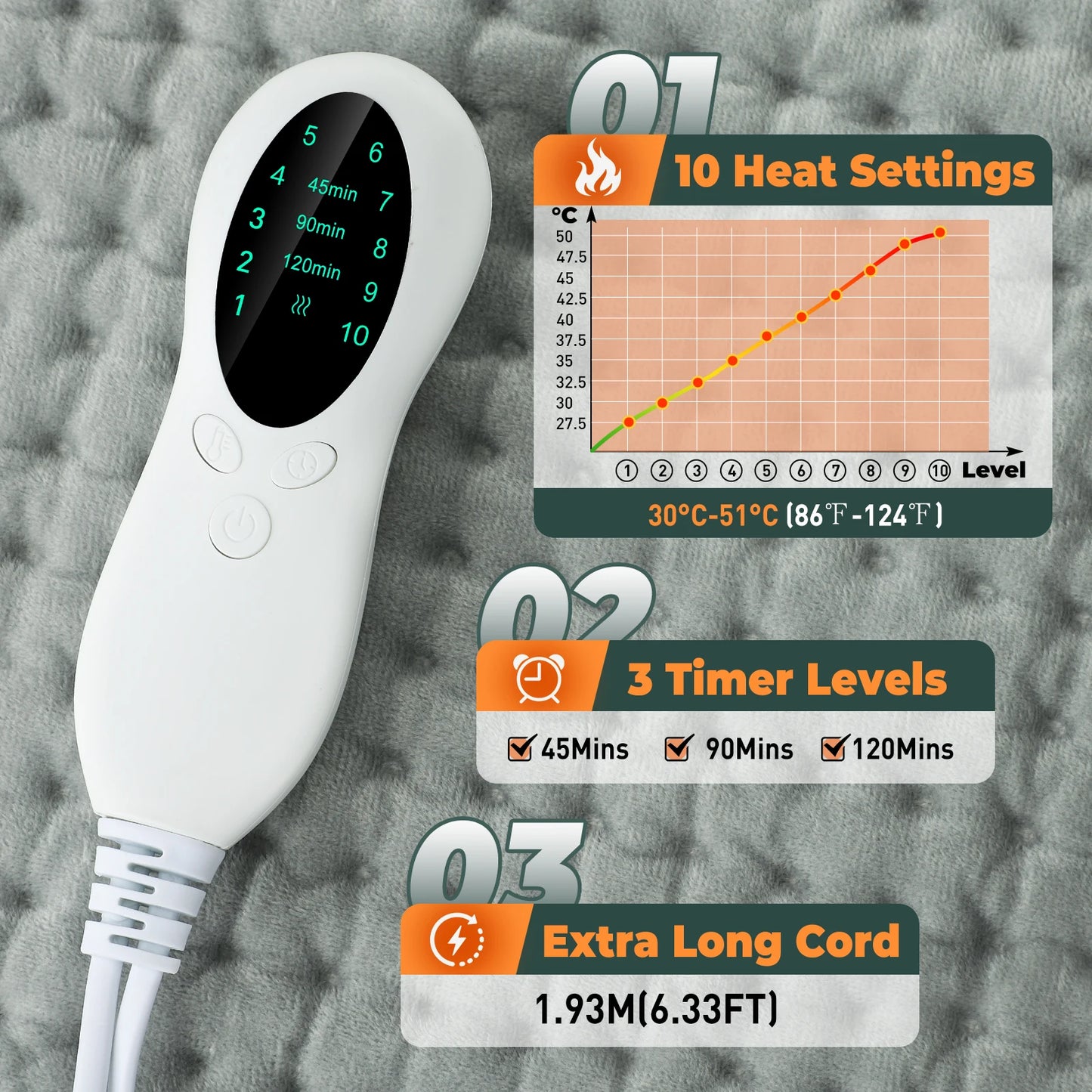 50*100cm Home Electric Heating Pad Back Shoulder Office Winter Warming Blanket 10 Heat Thermal Mat Abdomen Period Menstrual Belt