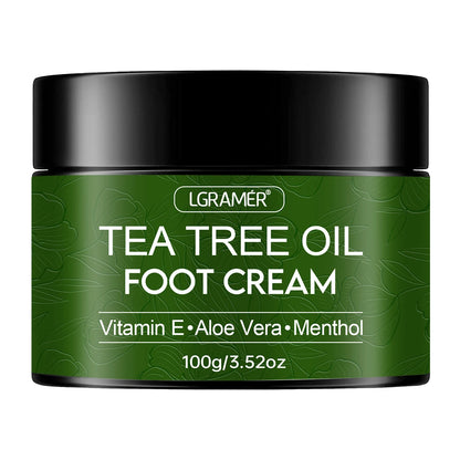 Tea Tree Oil Foot Cream Improves Skin Roughness Softens Cracked Feet Exfoliating Daily Foot Care Solution Lasting Moisturization