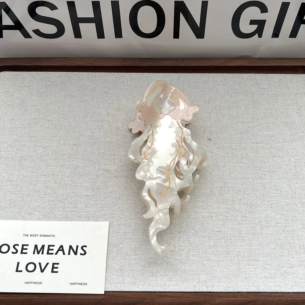 Big Collection Ocean Beach Series Hair Claw Hippocampus Jellyfish Dolphin Acetate Hair Claw Clip for Women Girl Hair Accessories