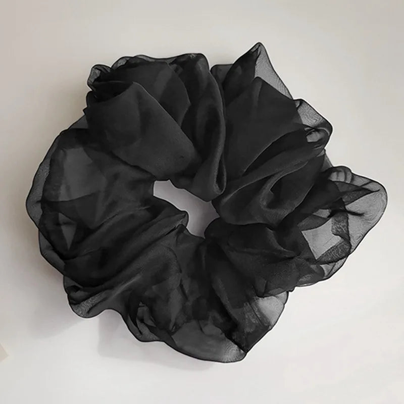 4/5Pcs Fashion Chiffon Scrunchies for Women Korean Silk Elastic Hair Ties Ponytail Holder Headwear Hair Accessories