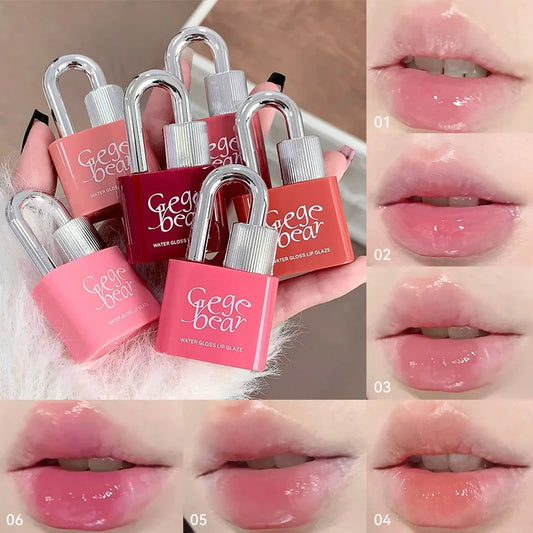 Gege Bear Lockheart Sweet Color Water-Gloss Lip Gloss-Vibrant Colors, Easy to Apply with Long-Lasting Hydration