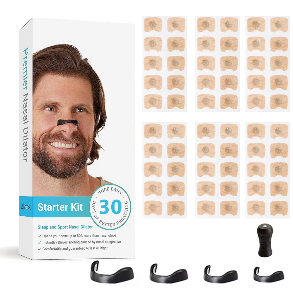 Skin Safe Magnetic Nose Strips,Sport Nasal Dilator,Intake Breathing Nasal Strip Starter Kit Boost Oxygen Snore Reducing Aids