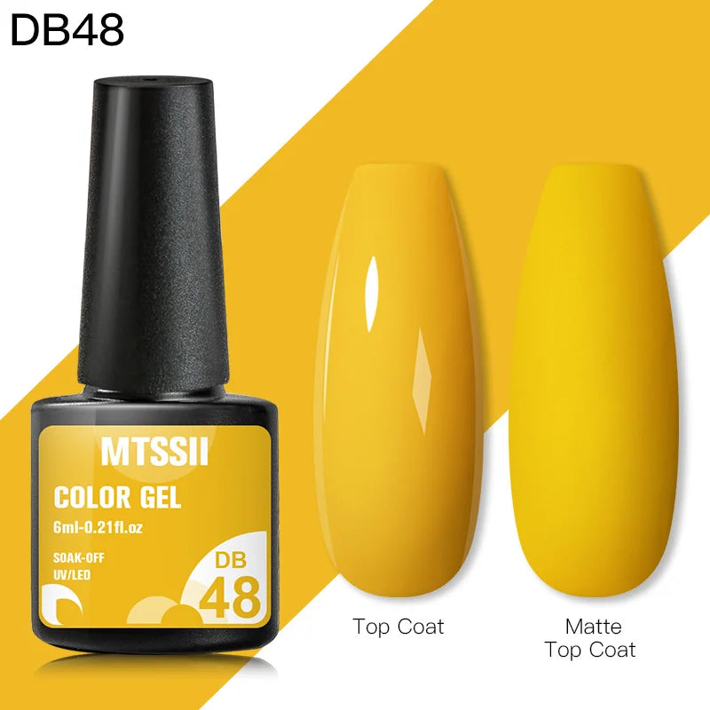 Mtssii 6ML Reflective Gel Nail Polish Shiny 14 Colors Semi-permanent UV Gel varnish Hybrid Nail Polish for Nail Art Manicure