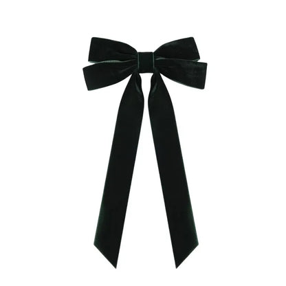 2025 Korea Elegant Long Ribbon Velvet Bow Hairpins Women Girls Hair Clips Pin Barrettes Accessories Hairclip Headdress Headwear