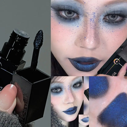 Punk Blue Green Matte Lipgloss Gothic Black Lipstick Waterproof Dark Red Liquid Lipstick Halloween Makeup Non-stick Cup Lip Tint