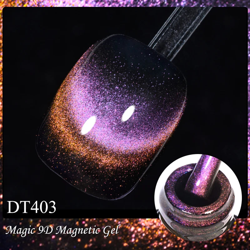 MEET ACROSS 7ml Golden Cat Magnetic Gel Nail Polish Dark Brown Red Green Christmas Nail Art Varnish Winter Autumn For Nails