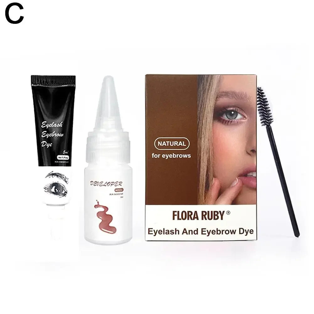 15-Minute Fast Henna Eyebrow & Eyelash Dye Tint Gel – Professional Easy-Use Brown & Black Cream Kit for Long-Lasting Color