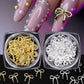 30pcs Gold Alloy Bowknot Nail Art Decoration Charms 3D Luxury Y2K Bow Nail Art Supplies DIY Christmas Press On Nail Design Suppl