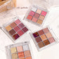 Summer 9 color eyeshadow palette: Orange brown, pink and gold, matte shimmer effect, lasting makeup, keep glitter rose Eyeshadow