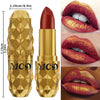 Matte Diamond Lipstick Waterproof Glitter Metallic High Lip Tint Pearlescent Pink Lip Makeup for Women Gift Cosmetic Lip Glaze