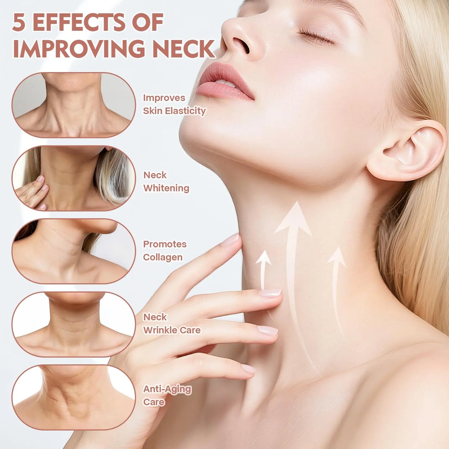 Neck LED Lift Mask Photon Anti-Wrinkle Skin Tightening Neck Beauty Device Skin Brighten Rejuvenation Neck Wrinkle Remover