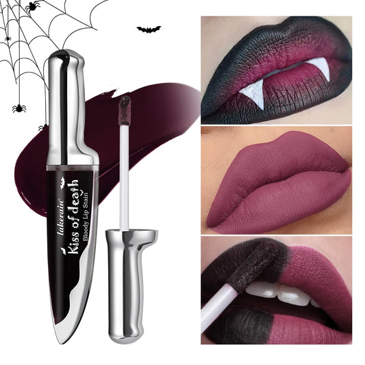 Lip Stain Kiss of Death Bloody Gothic Matte Long Lasting Waterproof Change of Black Vampire Halloween Cosplay Makeup