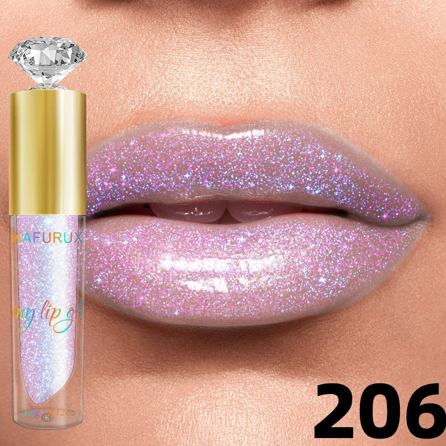 9 colors diamond shimmer glitter lip gloss moisturizing liquid lipstick pearl color lip glaze sexy red pink lip makeup gifts