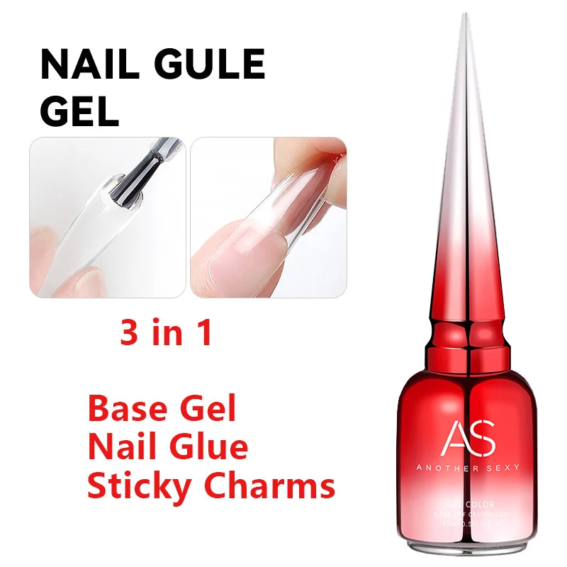 AS 15ml Diamond Top Coat Gel Nail Polish Soak Off UV LED Gel Polish No-Wipe High Shine Tempered Top Coat Gel