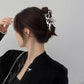 Y2k Geometric Claw Clips Women Large Metal Silver Color Korean Fashion Shark Hair Clips Grab Clamps Girls Hair Accessories