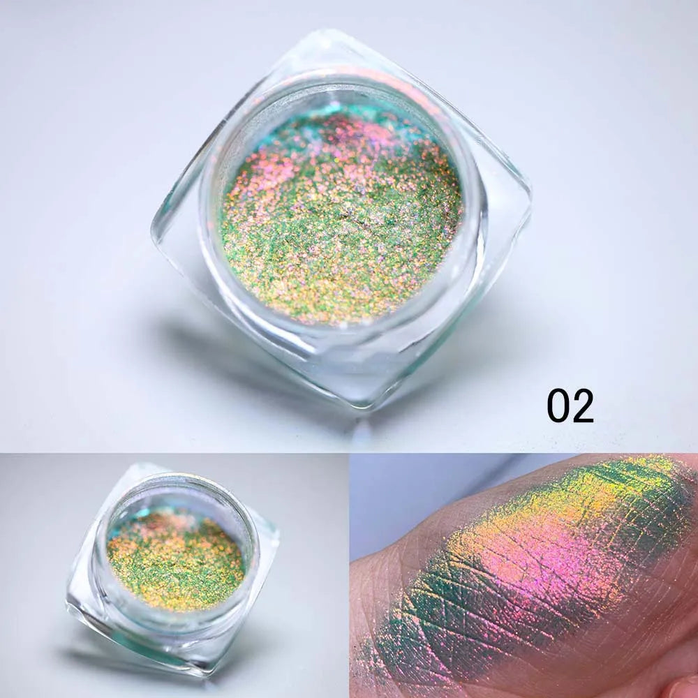 1box Shiny Reflective Diamond Nail Glitter Powder Silver Holographic Micro Drill Dazzling Crystal Gel Polish Manicure Pigment Du
