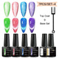 MEET ACROSS 7Pcs/Set Cat Magic Magnetic Gel Nail Polish Sparking Semi-Transparent Sea Blue Effect Soak Off UV Gel Varnish Kit